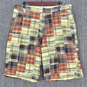 Matix Shorts Mens 36 Madras Patchwork Plaid Check Vintage Y2K 100% Cotton